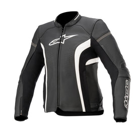 Alpinestars Women's Kira V2 Leather Jacket - Black/White - MotoHeaven