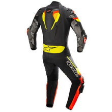 Load image into Gallery viewer, Alpinestars Atem V4 Leather 1 Piece Motorcycle Suit - Black/Red/Fluro Yellow - View 2 | Everest Motorcycles