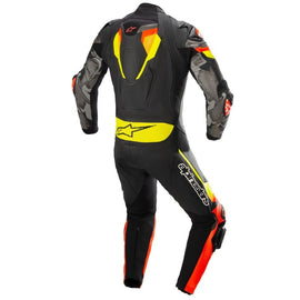 Alpinestars Atem V4 Leather 1 Piece Motorcycle Suit - Black/Red/Fluro Yellow - View 2 | Everest Motorcycles