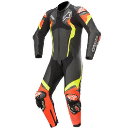 Alpinestars Atem V4 Leather 1 Piece Motorcycle Suit - Black/Red/Fluro Yellow - View 1 | Everest Motorcycles