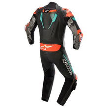 Load image into Gallery viewer, Alpinestars Atem V4 Leather 1 Piece Motorcycle Suit - Black/Petrol/Flurored - View 2 | Everest Motorcycles