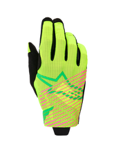 Load image into Gallery viewer, Alpinestars 2025-2026 Radar Pro Gloves - Green/Fluro-Yellow/Fluro-Pink - View 1 | Everest Motorcycles