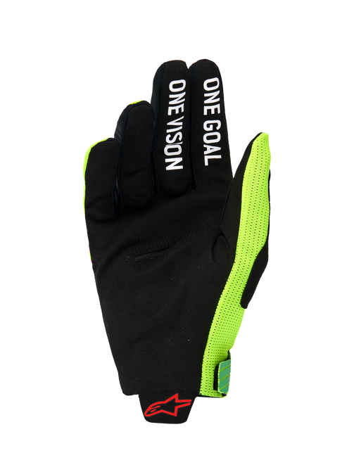 Alpinestars 2025-2026 Radar Pro Gloves - Green/Fluro-Yellow/Fluro-Pink - View 2 | Everest Motorcycles