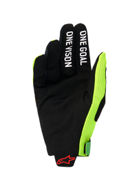 Alpinestars 2025-2026 Radar Pro Gloves - Green/Fluro-Yellow/Fluro-Pink - View 2 | Everest Motorcycles