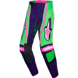 Alpinestars 2026 Techstar Nomur Pants - Deep-Purple/Green/Fluro Pink - View 1 | Everest Motorcycles