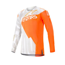 Load image into Gallery viewer, Alpinestars 2020 Techstar Factory Metal Motocross Jersey - White/Fluro Orange/Gold