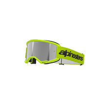 Load image into Gallery viewer, Alpinestars Vision 3 Wordmark Goggles With Mirror Silver Lens - Fluro Yellow