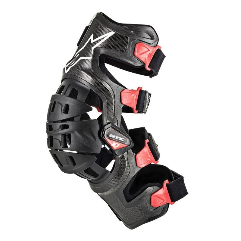 Alpinestars Bionic 10 Carbon Motorcycle Knee Brace - Left - Black/Red