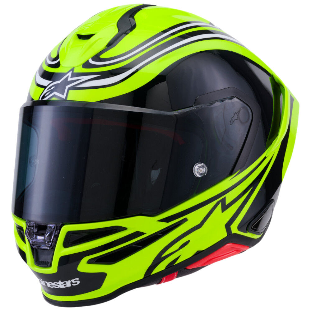 Alpinestars Supertech S-R7 Zeal ECE06/DOT Full Face Helmet  Yellow Fluo/Black/White Glossy