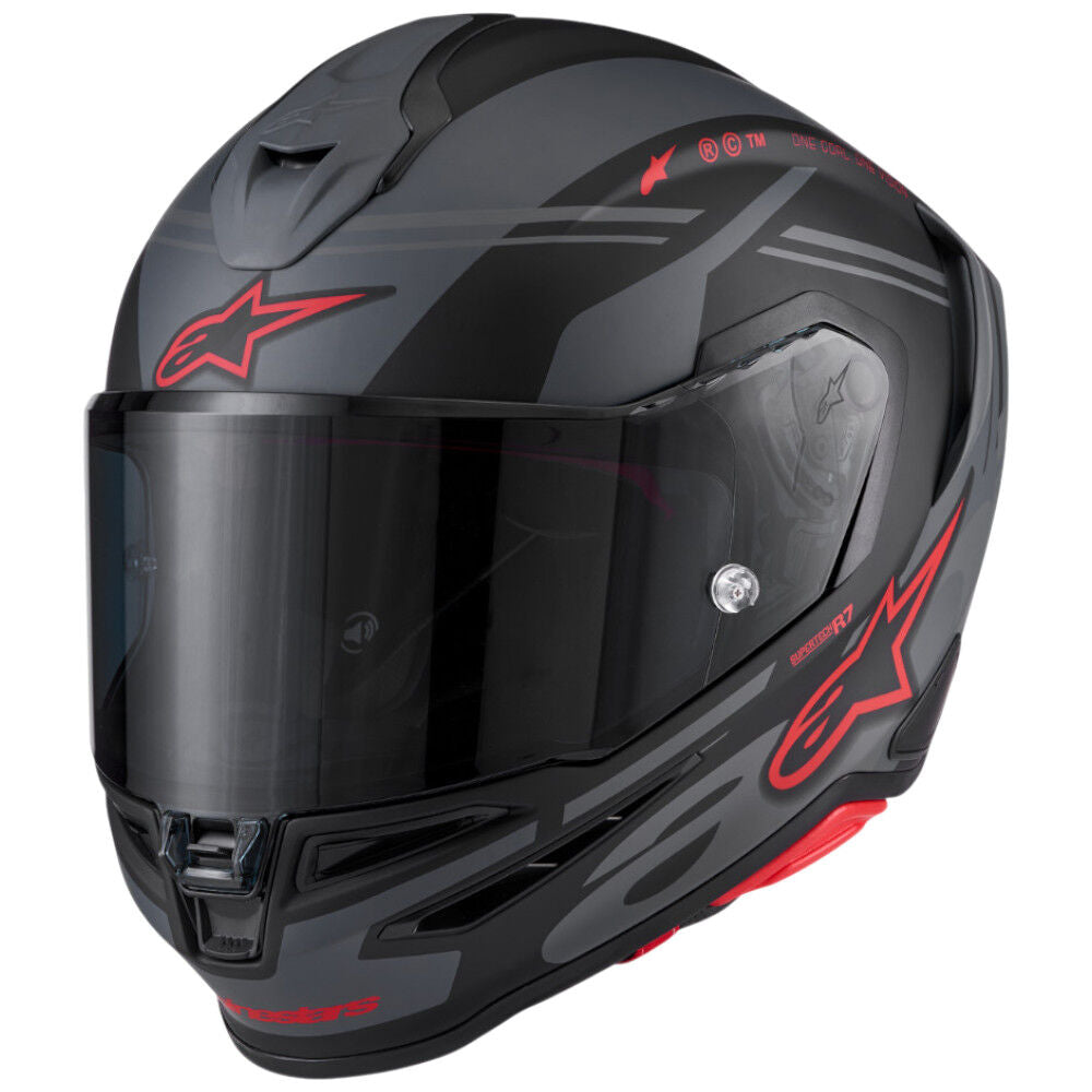 Alpinestars Supertech S-R7 A-Core ECE06/DOT Full Face Helmet  Black/Gray/Red Matte