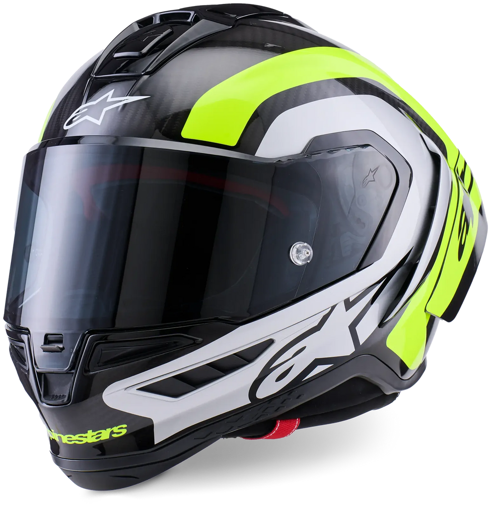 Alpinestars Supertech SR10 Arius ECE 22.06 Helmet - Black/Silver/Yellow - MotoHeaven