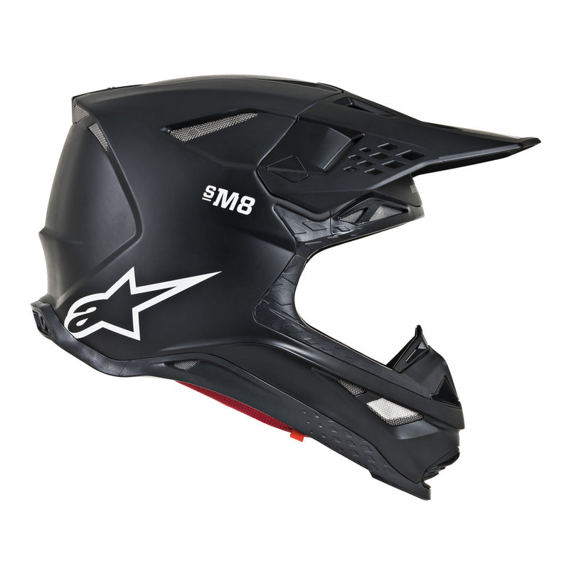 Alpinestars MX 2019 S-M8 Solid Motocross Helmet - Matte Black - View 3 | Everest Motorcycles
