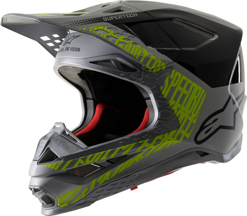 Alpinestars Supertech M8 Triple Motorcycle Helmet - Silver/Black/Yellow - View 1 | Everest Motorcycles