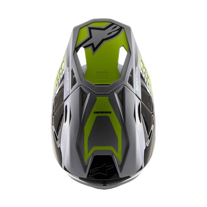 Alpinestars Supertech M8 Triple Motorcycle Helmet - Silver/Black/Yellow - View 4 | Everest Motorcycles