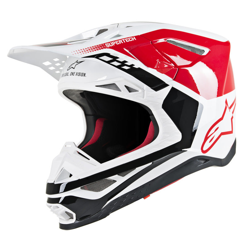 Alpinestars MX 2019 S-M8 Triple Motocross Helmet - Red/White/Black - View 1 | Everest Motorcycles