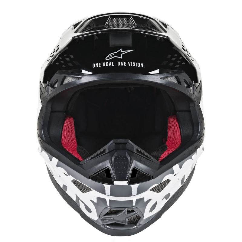 Alpinestars MX 2019 S-M8 Radium Motocross Helmet - Black/White/Grey - View 2 | Everest Motorcycles