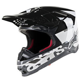 Alpinestars MX 2019 S-M8 Radium Motocross Helmet - Black/White/Grey - View 1 | Everest Motorcycles