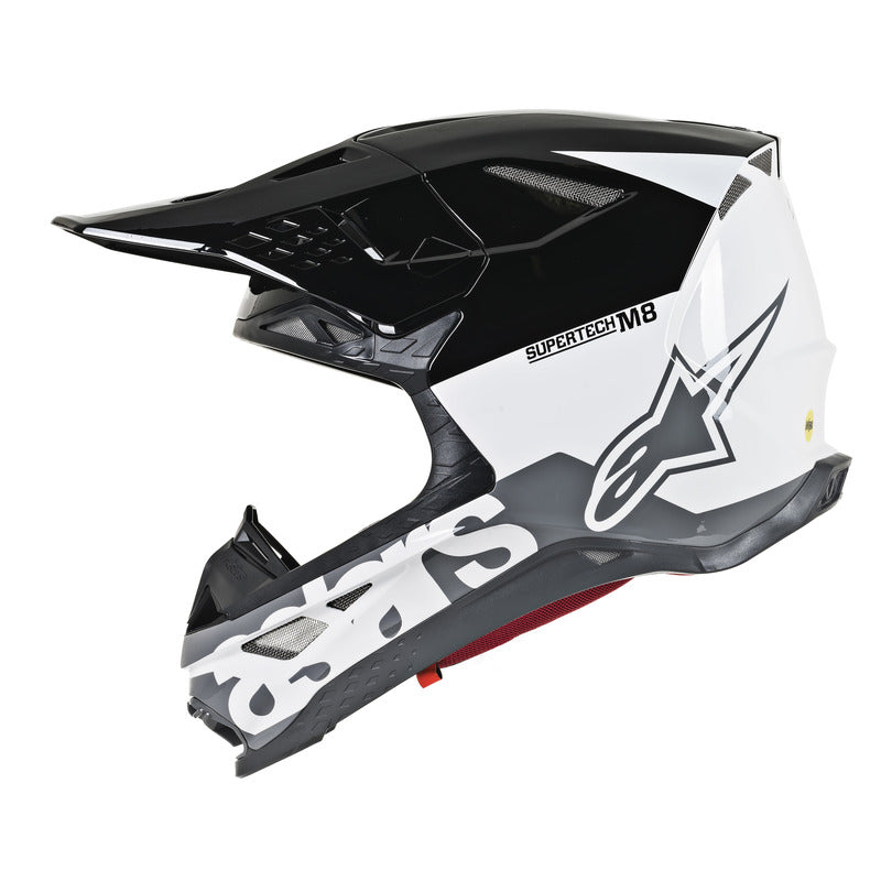 Alpinestars MX 2019 S-M8 Radium Motocross Helmet - Black/White/Grey - View 6 | Everest Motorcycles