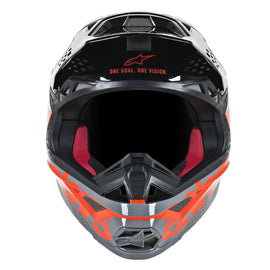 Alpinestars MX 2019 S-M8 Radium Motocross Helmet - Fluro Red/Black - View 2 | Everest Motorcycles