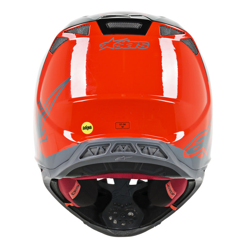 Alpinestars MX 2019 S-M8 Radium Motocross Helmet - Fluro Red/Black - View 5 | Everest Motorcycles