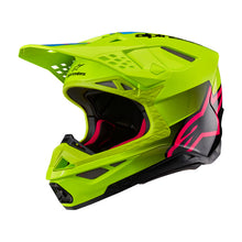 Load image into Gallery viewer, Alpinestars Supertech SM10 Unite Helmet - Fluro Yellow Black Diva Pink Gloss - View 1 | Everest Motorcycles