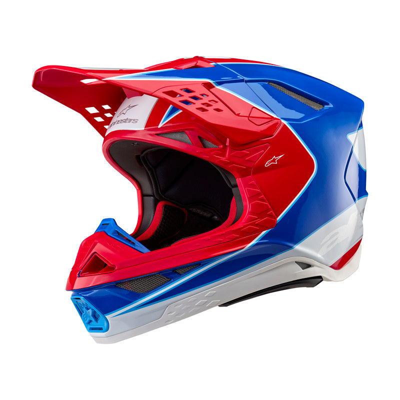 Alpinestars Supertech SM10 Aeon Ece 22.06 Helmet - Bright Red Blue Gloss - View 1 | Everest Motorcycles