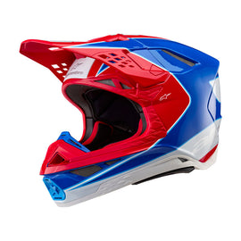 Alpinestars Supertech SM10 Aeon Ece 22.06 Helmet - Bright Red Blue Gloss - View 1 | Everest Motorcycles