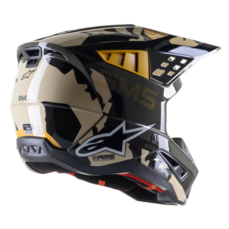 Alpinestars SM5 Rover ECE Helmet - Kak/Black/Camo Orange - View 2 | Everest Motorcycles