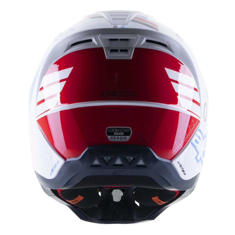 Alpinestars SM5 Action Helmet - Gloss White Cyan Dark Blue - View 4 | Everest Motorcycles