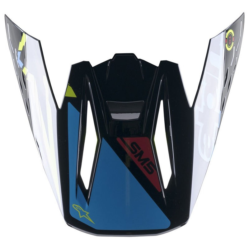 Alpinestars S-M5 - Action Visor - Gloss Black Blue Fluro Yellow | Everest Motorcycles