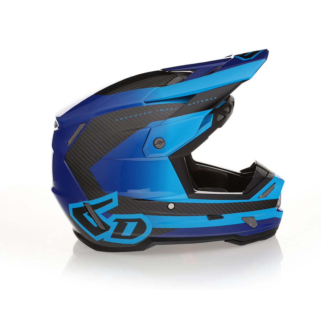 6D ATR-3 Pure Series MX Full Face Helmet - Gloss Cyan Blue