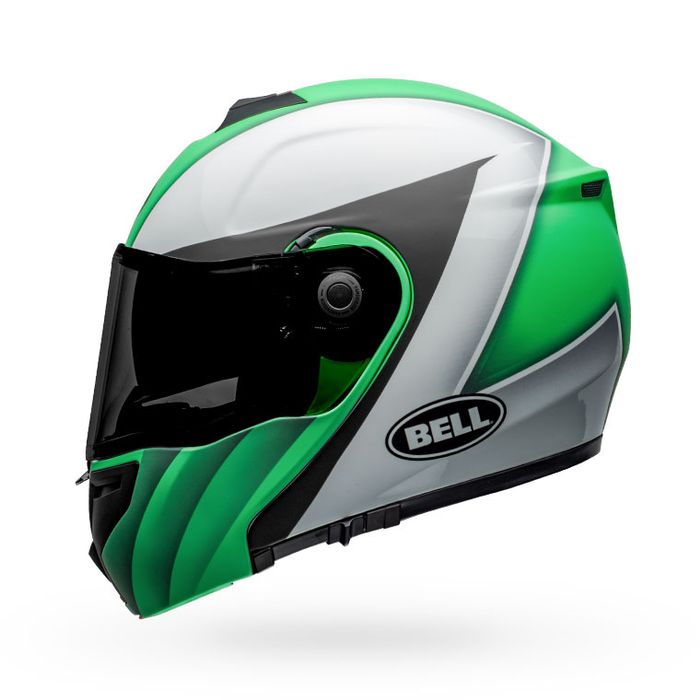 Bell SRT Modular Presence Motorcycle Helmet - Matte/Gloss/Green/White/Black