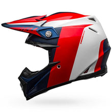 Load image into Gallery viewer, Bell Moto-9 Flex Division Motorcycle Helmet - Matte/Gloss/White/Blue/Red