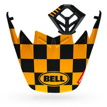 Load image into Gallery viewer, Bell Moto-9 Fasthouse Checker Visor/Mouthpiece Peak Kit - Matte Black/Yellow