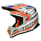 SMK Allterra Bulldozer (MA617) MX Helmet - Matt Grey/White/Orange