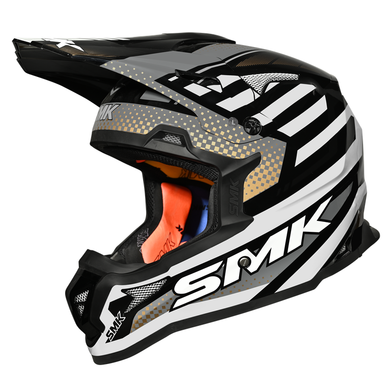 SMK Allterra Bulldozer (MA267) MX Helmet - Matt Black/Grey/Orange