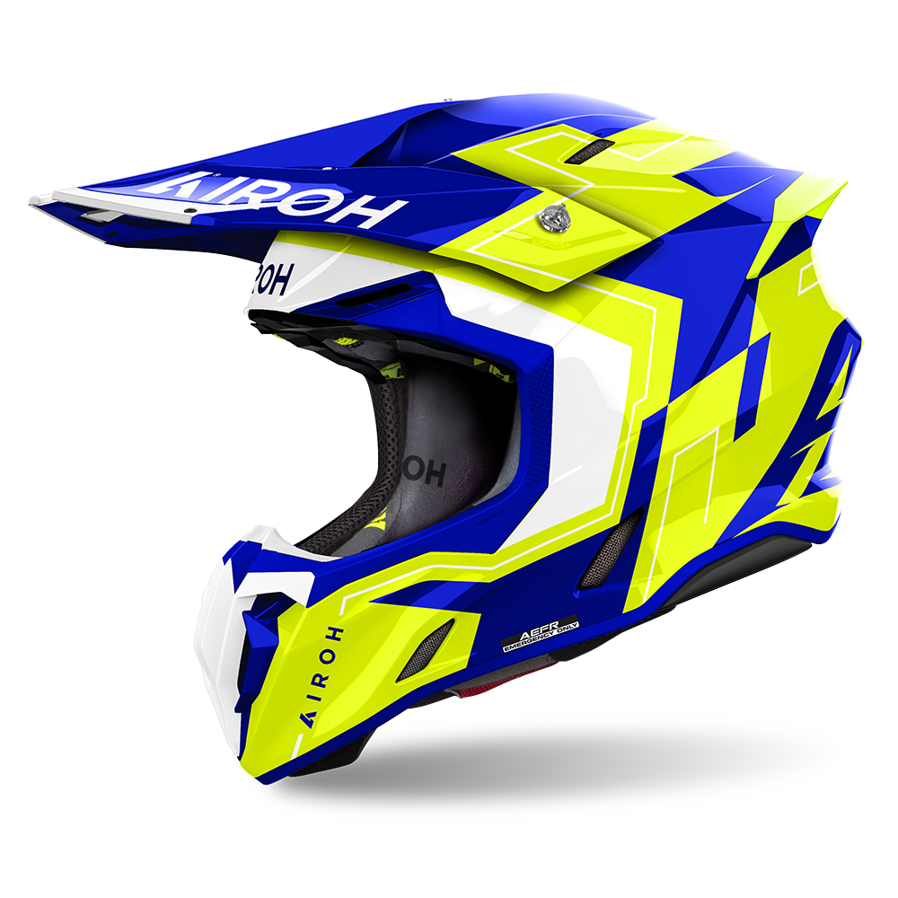 Airoh Twist 3.0 Dizzy Helmet - Blue/Yellow Gloss
