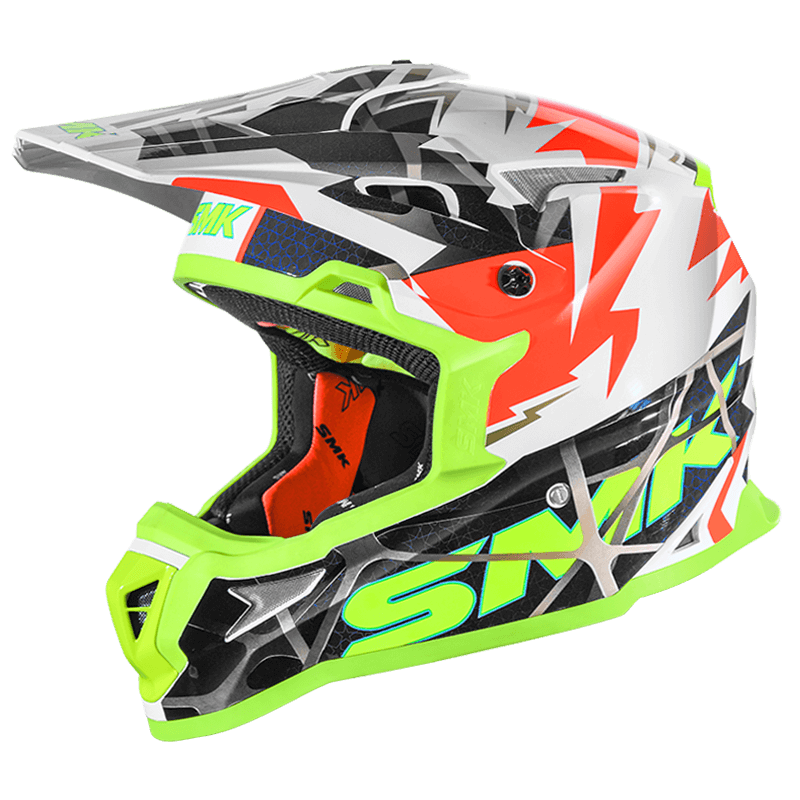 SMK Allterra Fulmine (GL174) Helmet - White Orange Yellow