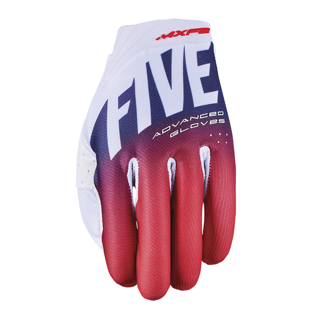Five MXF-2 Evo Split Gloves - White/Red/Blue