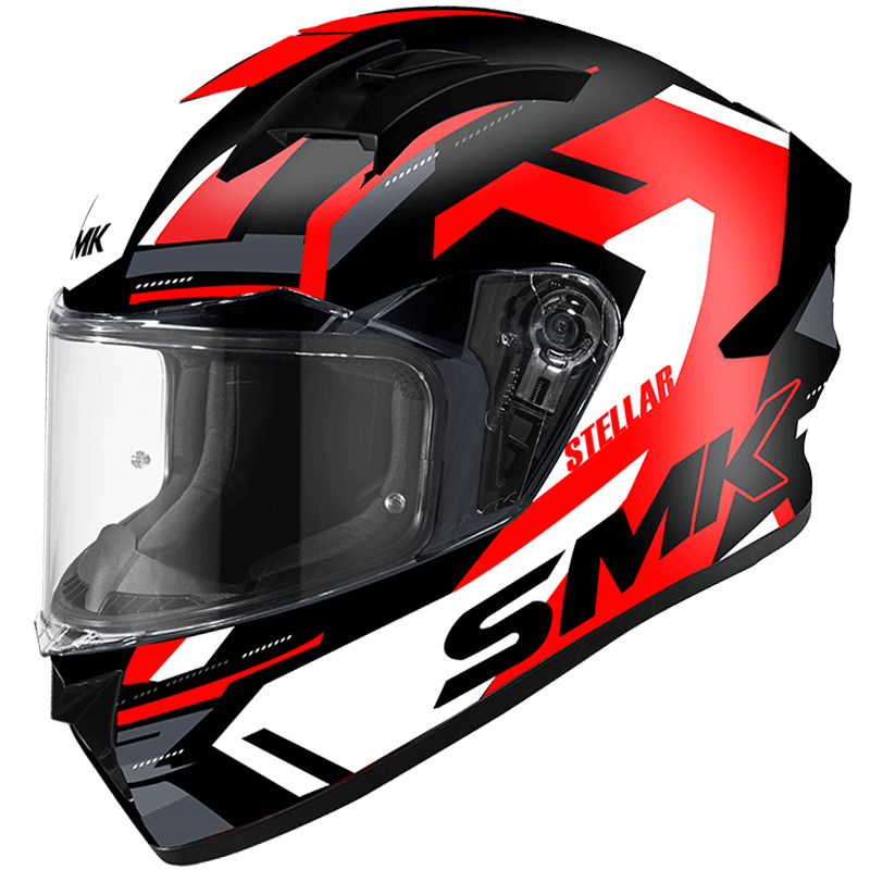 SMK Stellar K-Power (GL231) Full Face Helmet - Black/Red/White