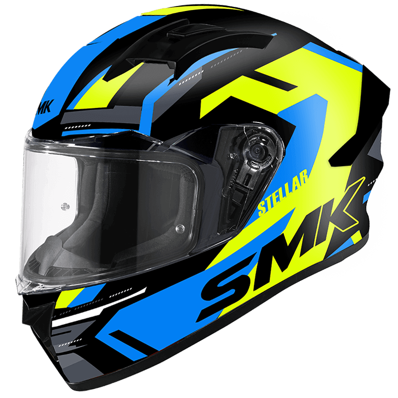 SMK Stellar K-Power (GL245) Full Face Helmet - Black/Yellow/Blue