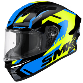 SMK Stellar K-Power (GL245) Full Face Helmet - Black/Yellow/Blue