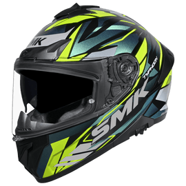 SMK Typhoon 06 Rival (GL254C) Full Face Helmet - Black/Green/Yellow