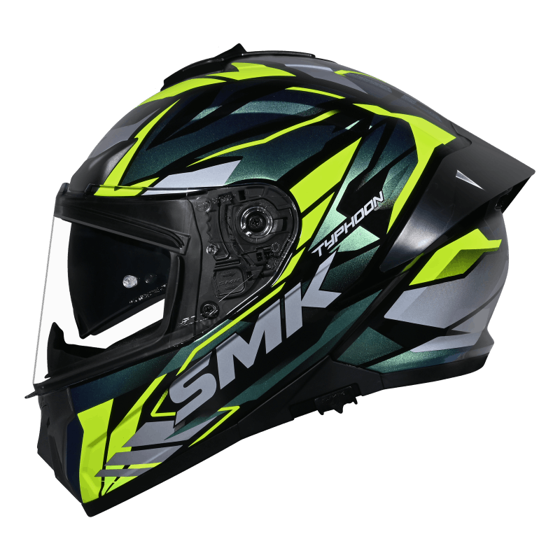 SMK Typhoon 06 Rival (GL254C) Full Face Helmet - Black/Green/Yellow