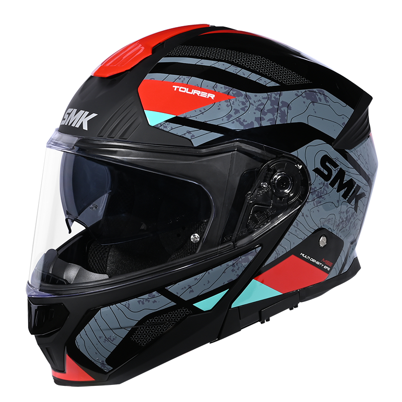 SMK Gullwing Navigator (GL263) Flip-up Helmet - Black/Grey/Red