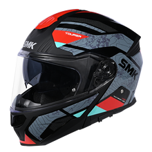 Load image into Gallery viewer, SMK Gullwing Navigator (GL263) Flip-up Helmet - Black/Grey/Red