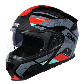 SMK Gullwing Navigator (GL263) Flip-up Helmet - Black/Grey/Red