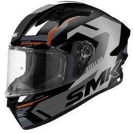 SMK Stellar K-Power (GL267) Full Face Helmet - Black/Grey/Orange