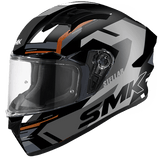 SMK Stellar K-Power (GL267) Full Face Helmet - Black/Grey/Orange