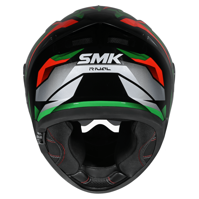SMK Typhoon 06 Rival (MA283) Full Face Helmet - Matt Black/Green/Red